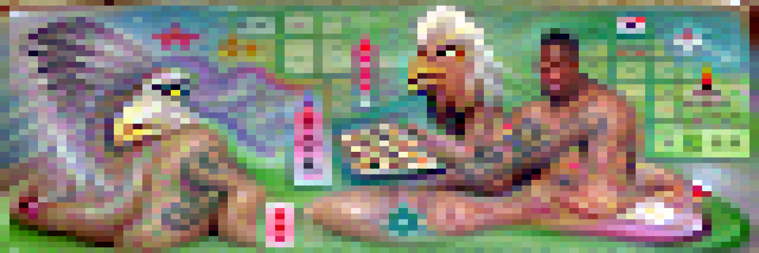 Enlightened Eagle playing a board game with Dennis Rodman as a nude sushi model